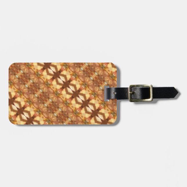 Etiqueta Para Maletas Green & Amber Ikat Zen (Frente Horizontal)