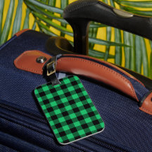Green and Black Buffalo Check Gingham Holiday L