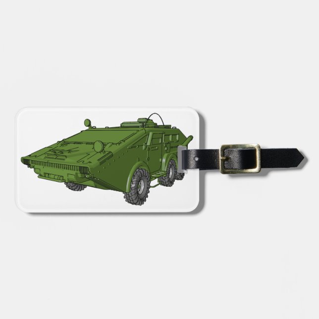 Etiqueta Para Maletas Green Armoured Military Vehicle (Frente Horizontal)