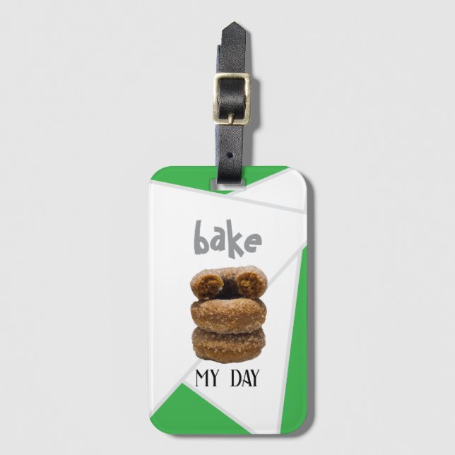 Etiqueta Para Maletas Green Bake My Day (Anverso vertical)