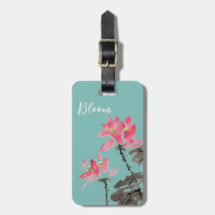 Etiqueta Para Maletas Green Chinoiserie Bloom Cita Flor Lotus