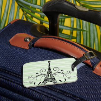 Etiqueta Para Maletas Green Eiffel Tower Flourige Lumaletas Tag
