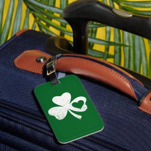 Etiqueta Para Maletas Green St Patricks Day Irish Patty's Heart Shamrock