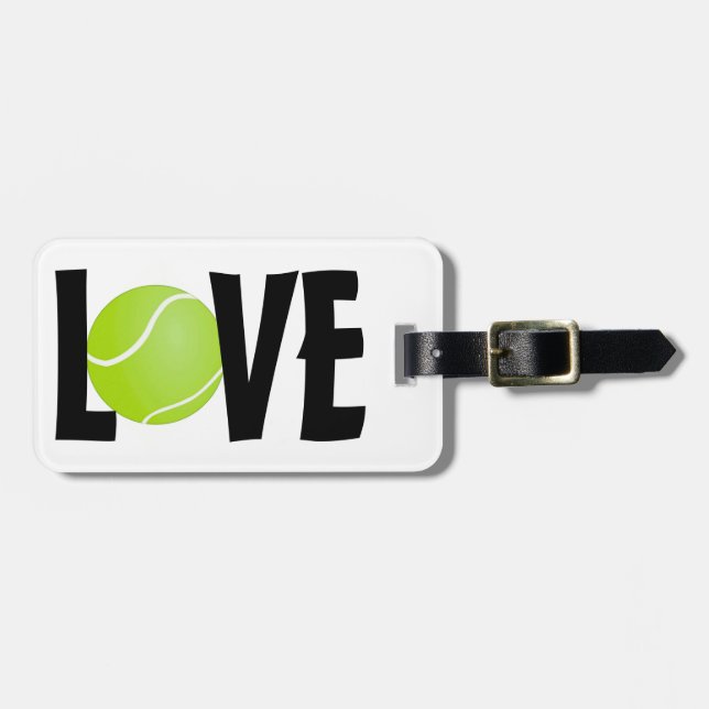 Etiqueta Para Maletas Green Tennis Ball LOVE (Frente Horizontal)