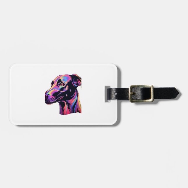 Etiqueta Para Maletas Greyhound Neon Design (Frente Horizontal)