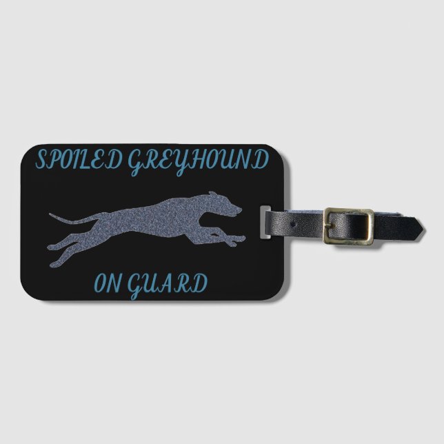Etiqueta Para Maletas Greyhound postrado en guardia    (Anverso horizontal)
