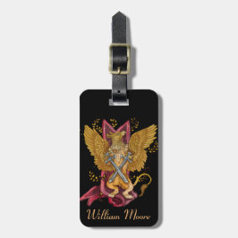 Etiqueta Para Maletas Griffin místico con espadas