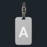 Etiqueta Para Maletas Gris moderno simple monogramado personalizado<br><div class="desc">Haga clic en "Personalizar" para personalizar el texto y/o cambiar el color de fondo. Hace un gran regalo de vacaciones o un rellenado de Guay,  regalo de cumpleaños o regalo de vacaciones.</div>