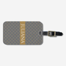 Gris y quatrefoil de oro personalizado