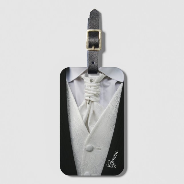 Etiqueta Para Maletas Groom Tuxedo (Anverso vertical)
