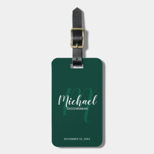 Etiqueta Para Maletas Groomsmen personalizado de escritura moderna