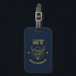 Etiqueta Para Maletas Groomsmen retro vintage del cráneo de búho occiden<br><div class="desc">Regalos personalizados para los padrinos y el mejor hombre con temática de vaquero occidental. Decorada con gorra de vaquero con letra occidental vintage. El texto y el color son editables utilizando la herramienta de diseño para que se ajuste a su ocasión. Obtén este regalo de personalizar para boda, despedida de...</div>
