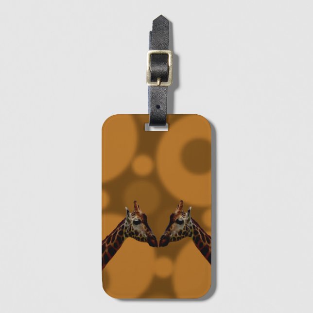 Etiqueta Para Maletas Groovy Giraffe A Ir, (Anverso vertical)