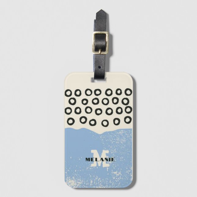 Etiqueta Para Maletas Grunge aesthetic abstract minimal Monogram (Anverso vertical)