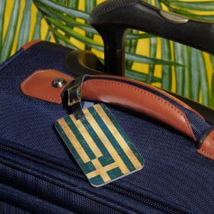 Etiqueta Para Maletas Grunge vintage de la bandera de Grecia