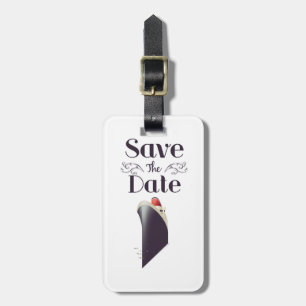 Etiqueta Para Maletas Guardar la invitación náutica vintage de fecha