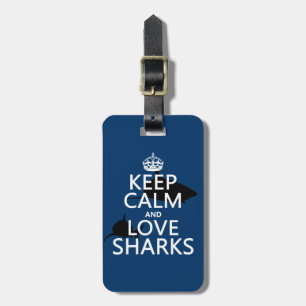 Etiqueta Para Maletas Guarde la calma y ame los tiburones (los colores