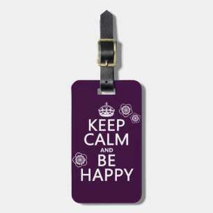 Etiqueta Para Maletas Guarde la calma y sea feliz (disponible en todos