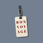 Etiqueta Para Maletas Guay Beige Deep Red Bold Bon Voyage<br><div class="desc">Diseño de etiquetas de equipaje de personalizable completo con fondo pastel claro,  fuentes de negrita rojo profundo. Idea de regalo perfecta.</div>