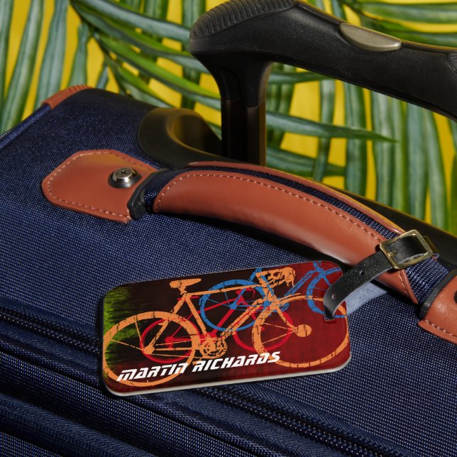 Etiqueta Para Maletas Guay bikeart, bicicleta personalizada (Anverso In situ 3)