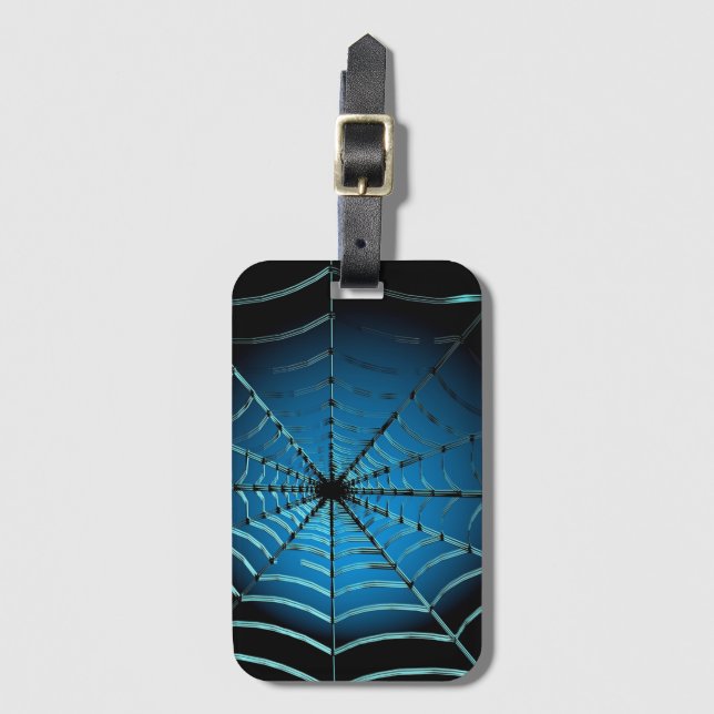 Etiqueta Para Maletas Guay Blue Spider Web (Anverso vertical)