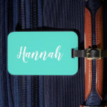 Etiqueta Para Maletas Guay Fun personalizado de guión de moda personaliz<br><div class="desc">Personalice esta divertida y moderna etiqueta de la caligrafía de la escritura con su nombre! Esta es la versión verde menta. ¡Ideal para sus vacaciones de verano,  fiestas de soltera,  campamento de verano para niños o vacaciones de primavera!</div>