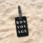 Etiqueta Para Maletas Guay Light Gray Black Bold Bon Voyage<br><div class="desc">Diseño de etiquetas de equipaje con personalizable completo y sencillo con fondo gris claro/negro,  letras en negrita blanco. Idea de regalo perfecta.</div>