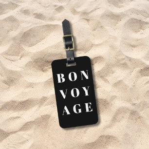 Etiqueta Para Maletas Guay Light Gray Black Bold Bon Voyage
