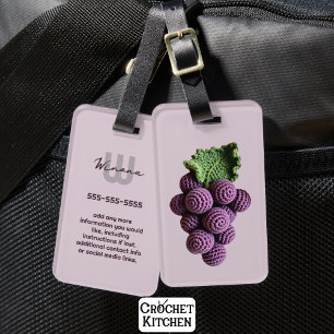 Etiqueta Para Maletas Guay Minimalista Purple Grandma Moda Crochet Grape