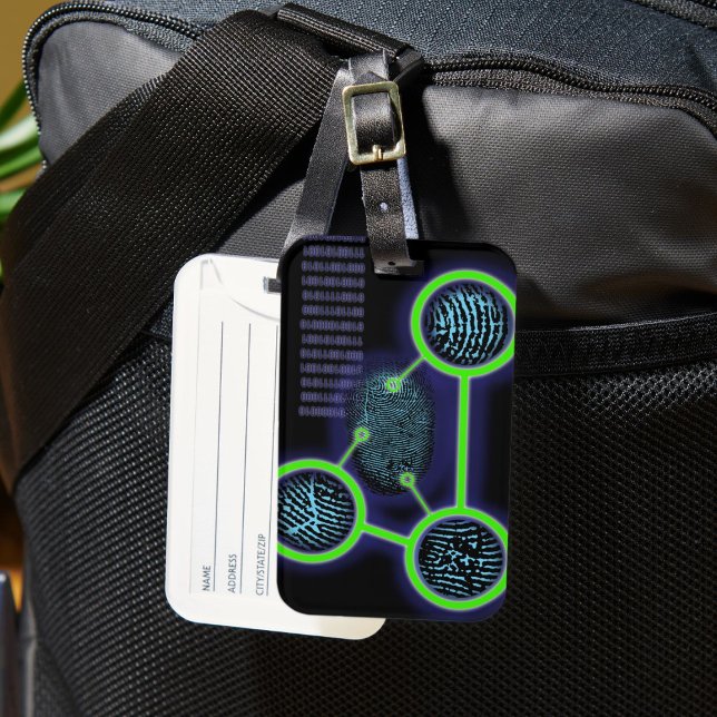 Etiqueta Para Maletas Guay Modern Fingerprint Identity Science (Cool Modern Fingerprint Identification Science Luggage Tag)