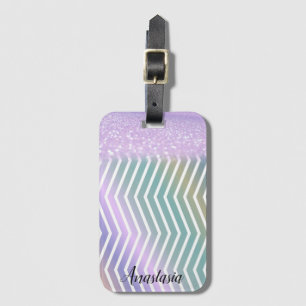 Etiqueta Para Maletas Guay Trendy Purple Purpurina