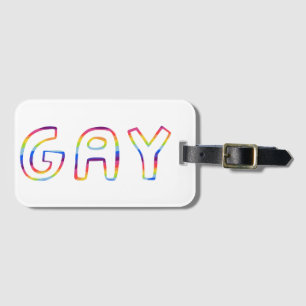 Etiqueta Para Maletas GUAY y Fun RAINBOW GAY Colorful