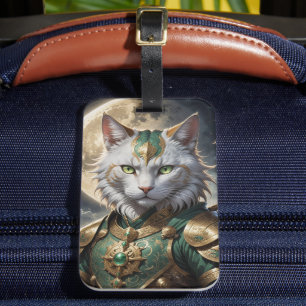 Etiqueta Para Maletas Guerrero del gato épico armado