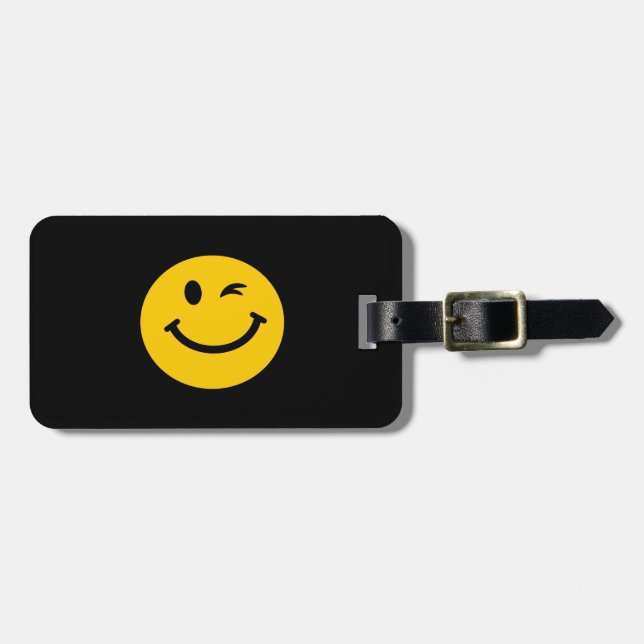 Etiqueta Para Maletas Guiño de la cara (Frente Horizontal)