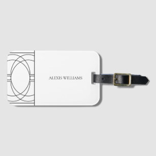 Etiqueta Para Maletas Guión Blanco Y Negro Minimalista Moderno