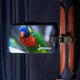 Etiqueta Para Maletas Guión de nombre personalizado de cierre de pájaro 
