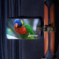 Guión de nombre personalizado de pájaro azul rojo 