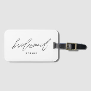 Etiqueta Para Maletas Guion de novia elegante y simple personalizado con