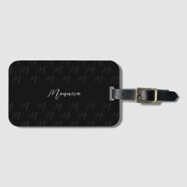Etiqueta Para Maletas Guión elegante negro personalizado