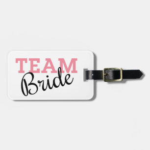 Etiqueta Para Maletas Guión rosado de Team Bride