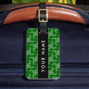 Etiqueta Para Maletas Guirnalda de Navidad, Verde, Tu nombre, Personaliz
