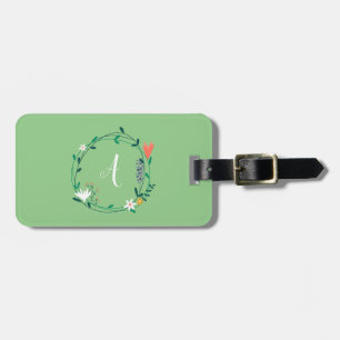 Etiqueta Para Maletas Guirnalda floral fresca de primavera personalizada