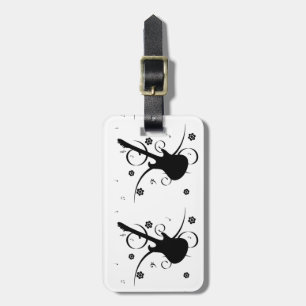 Etiqueta Para Maletas Guitar con notas musicales