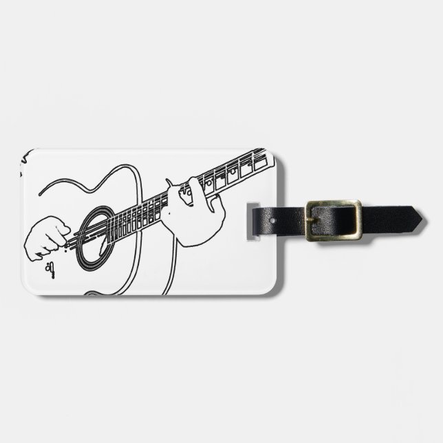 Etiqueta Para Maletas guitarra acústica (Frente Horizontal)