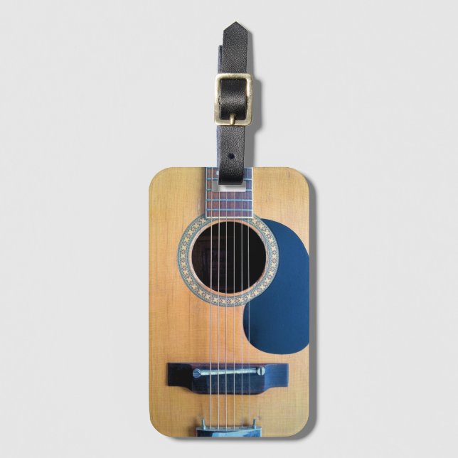 Etiqueta Para Maletas Guitarra Acústica Dreadnought (Anverso vertical)