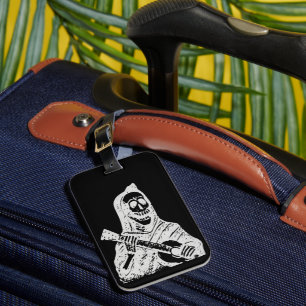 Etiqueta Para Maletas Guitarra de Posada Calavera