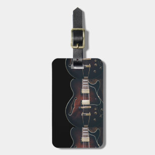 Etiqueta Para Maletas Guitarra Eléctrica Sobre Negro