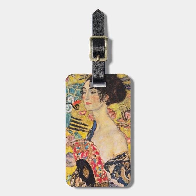 Etiqueta Para Maletas Gustav Klimt - Dama de fans (Frente Vertical)