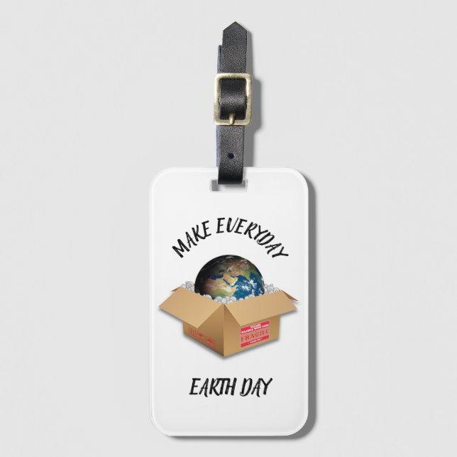 ETIQUETA PARA MALETAS HACER CADA DÍA TIERRA (Anverso vertical)