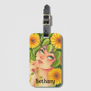 Etiqueta Para Maletas Hada del Girasol Personalizada